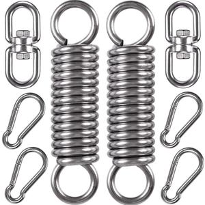 2 Pack Hammock Chair Hanging Kit Swing Spring Hardware, Heavy Duty Suspension Swivel Hanger Hook for Punching Bags, Heavy Bag, Hanging Chair, Swing Seat, Rocking Seat, Porch Swing, Garden