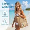 Iioscre Beach Bag for Women, Causal Hobo Pool Bags with Zipper Inner Pocket, Foldable Swim Tote Bag for Vacation Essentials