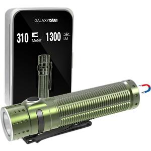 Galaxyman EDC Flashlight Rechargeable,1300 Lumen and 310M Long Throw LED Compact Pocket Flash Light with Magnetic Base, Waterproof Small Powerful Lighting for Camping, Hiking and Home Use-Green