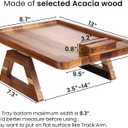 Acacia Wood Couch Arm Tray with 360Phone Holder,Folding Sofa Armrest Tray,Couch Arm Table Clip-On Couch Desk for Drinks,Snacks,Phone,Remote Control