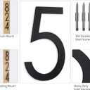 10 Inch Black House Numbers For Outside, Floating Metal Large Modern House Numbers For Outside, Large Address Numbers For House Black Floating Flush Mount Aluminum 5