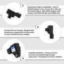 MAP Sensor 37830-PGK-A01 - Compatible with 2001-2006 Honda Civic/Accord/CR-V & Acura RSX/TSX - Compatible with 079800-5410, 12581972