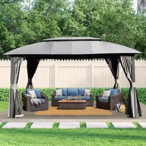 Gazebo 10FT*14FT GRAY PHO_10T1TJYP, Tent
