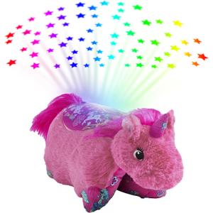 Pillow Pets Colorful Pink Unicorn Sleeptime Lite 11" Stuffed Animal Plush Nightlight, 1 Count