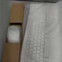 Ergonomic Keyboard and Mouse Combo, Full Size Cordless Computer Keyboard with Palm Wrist Rest Ergonomic Mouse for Windows Computers Laptops - White