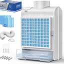 3-in-1 Indoor Dryer Vent Kit, 10 Pcs Polyester Filters for 4 Layer Purification System, Stainless Steel Screen Filter and Water Drawer For Electric Dryer (White)