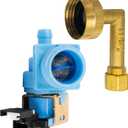 BlueStars W10648041 Dishwasher Water Inlet Valve with Elbow Fitting - Compatible with Whirlpool Kenmore KitchenAid Dishwashers - Replaces W10195048 AP5802887 W10219505 PS8760080