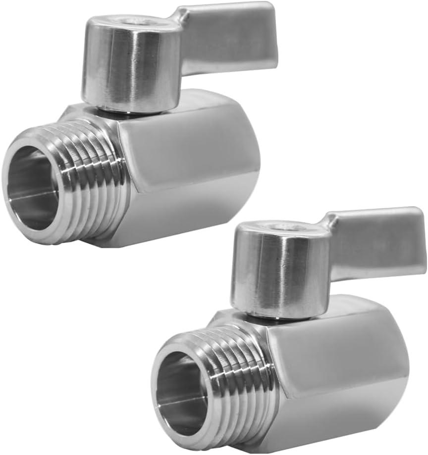 316 Stainless Steel Shut Off Valve 3/4" NPT Male x 3/4" NPT Female Ball Valve for Water Fuel Air (Pack of 2)