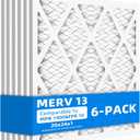 (6 Pack) 20x24x1 Furnace Air Filters, MPR 1900 & FPR 10, MERV 13,Pleated Air Filter (Actual Size: 19.75"x23.75"x0.75")