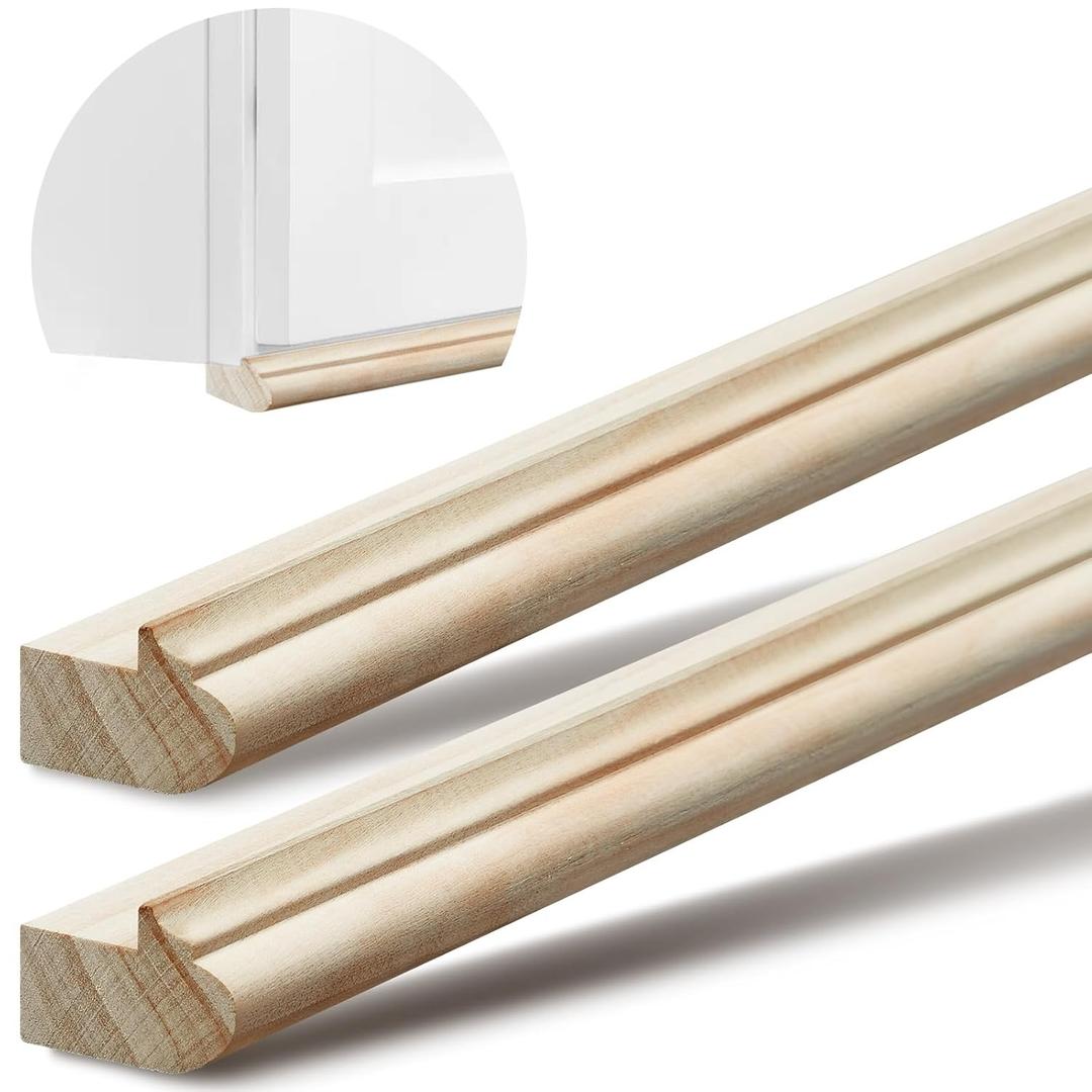 DoubleFill Cabinet Light Rail Molding 2 Pack 47", Poplar