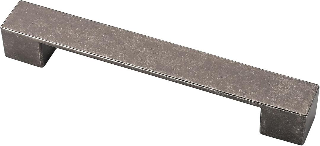 Alzassbg 5 Pack Antique Iron Cabinet Pulls, 6-1/4 Inch(160mm) Hole Centers Kitchen Cabinet Handles Rectangle Industrial Hardware for Modern Cabinets and Drawer AL3049AI