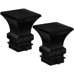Amosfun 2pcs Black Curtain Rod End Caps Pole End Plug Decorative Finials for Curtain Rod in Diameter Size 1-1.1 Inch