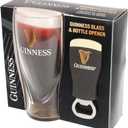 Shamrock Gift Company Official Guinness Embossed 450ml Glass and Bottle Opener