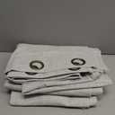 100% Blackout Curtains for Living Room 95 Inch Length 2 Panels Set, Thermal Insulated Light Blocking Faux Linen Curtains for Bedroom, Bronze Grommet Window Drape Each 52" Wide, Light Grey