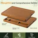 THETCHRY Carbonized Bamboo Cutting Boards for Kitchen, 1"Thickened Cutting Board with Juice Groove, Large Butcher Block with Handle, Wood Charcuterie Chopping Board for Prep & Serving Tray, 17" x 13"