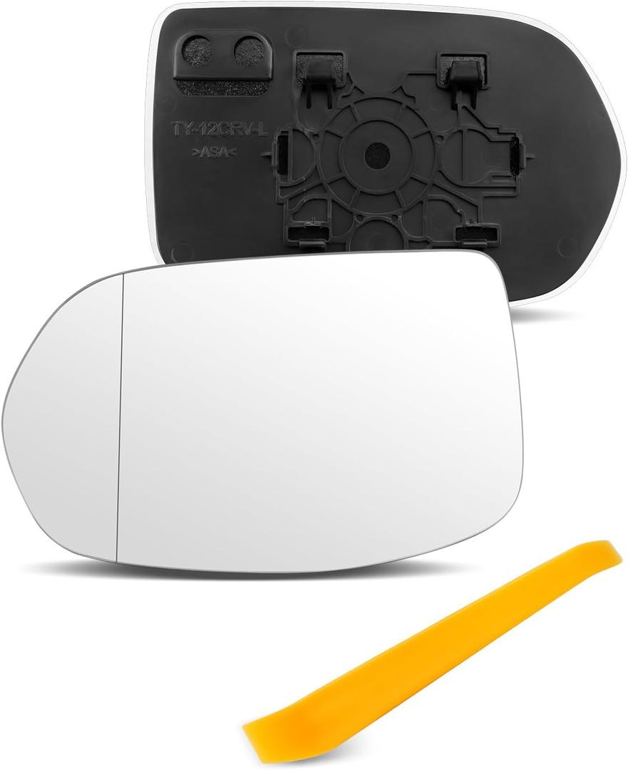 Left Driver Side Mirror Glass Non-Heated Fit for Honda CR-V 2012-2016, HR-V 2016-2018 Replace 88268 76253T0AA01 HO1324114Exterior Side View Flat Mirror