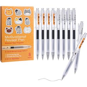 2 x Cat Pens, Animal Pattern Gel Pens, 8-Pack, 0.5mm Fine Point Black Ink, Quick-Drying & Smooth Writing for School, Note-Taking, Journaling & Office Use