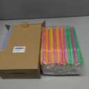 100Packs Plastic Straws Disposable Individually Wrapped 0.43in Big Width Bendable Flexible Drinking Straws for Thicker Beverage or Spureed soups or Smoothies or Think milkshakes (large diameter hole)