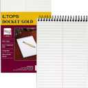 Tops Docket Gold Steno Book, 6" x 9", Gregg Rule, Clear Poly Cover, 100 Sheets (99708)