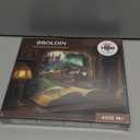 Train Forest Book Puzzle 1000 Pieces for Adults, Magic Vintage Plant Jigsaw Puzzles Castle, Fantasy Bookshelf Nature Tree Puzzles