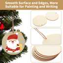 WOPPLXY 200 Pcs Round Wood Tag, 3 Inch Wood Circles for Crafts, Unfinished Wooden Circles with Hole, Blank Round Wood Circles Natural Wood Slices for DIY Craft Ornament Hanging Tag Supplies
