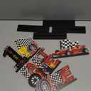 4Pcs Fast One Birthday Decorations for Boys Race Car 1st Birthday Wooden Table Centerpieces One Year Old Let's Go Racing Birthday Party Decorations Happy 1st Birthday Table Sign Party Supplies