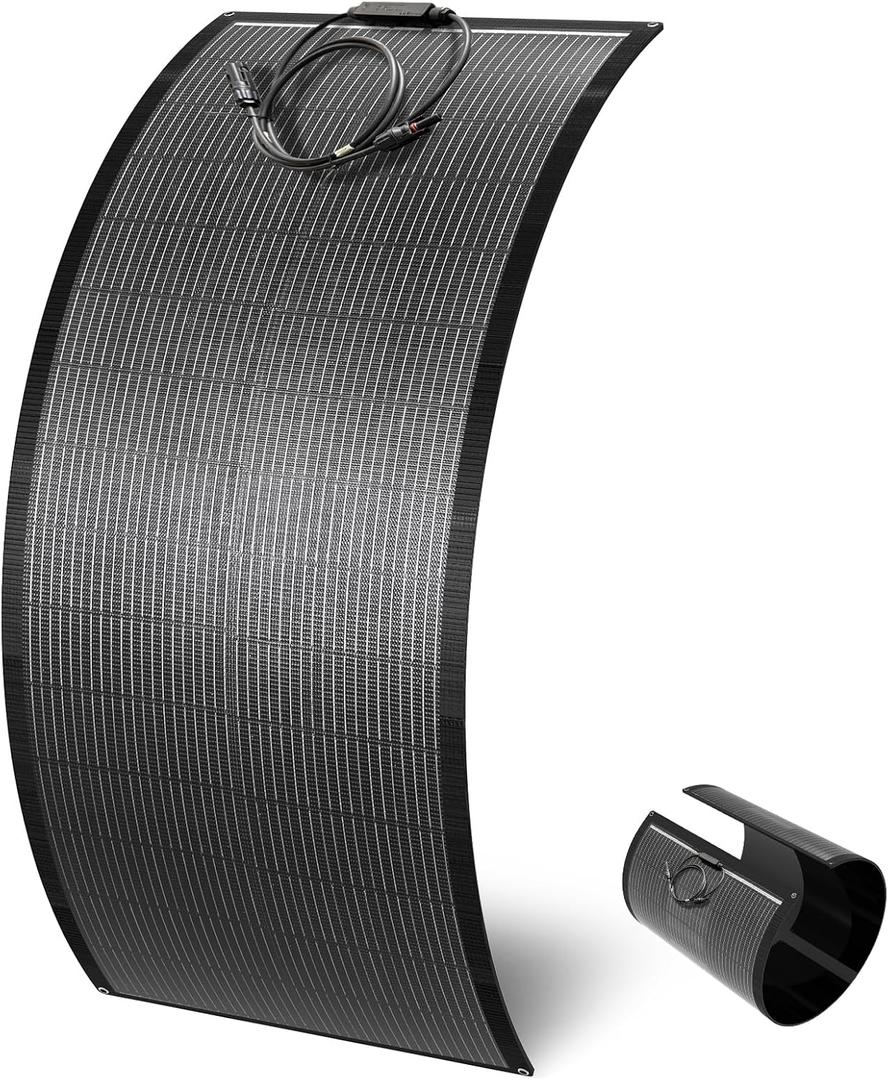 LETSFAB 100W Flexible Solar Panels,Bendable | 25% High-Efficiency 20BB N-Type HJT Solar Cell, Outdoor Charger for RV, Camping, Van, and Off-Grid
