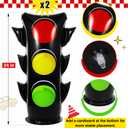 2 x JellyArch 24 Inch Inflatable PVC Traffic Light Balloons Racing Car Birthday Party Decorations Traffic Signal Stoplight Balloons for Vehicle Birthday Party Supplies