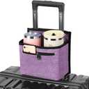ZHCHG Luggage Travel Cup Holder Attachment for Suitcase Drink Carrier Caddy, Coffee Mug and Tumblers, Traveler Carry on Hands Free Accessory- Gifts for Flight Attendants Travelers Accessories (Purple)