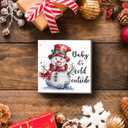 Wooden Box Signs: Baby It's Cold Outside, Snowman Decor, Christmas Signs 5x5 Inch