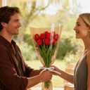 HJORZMM 50 PCS Flower Bouquet Wrapping Bags Paper with 50 PCS Floral Card Holder Picks and Ribbons, Flower Wrapping Brown Paper Sleeves for Flower Bar, Mother's Day, Graduation, Valentine, Birthday