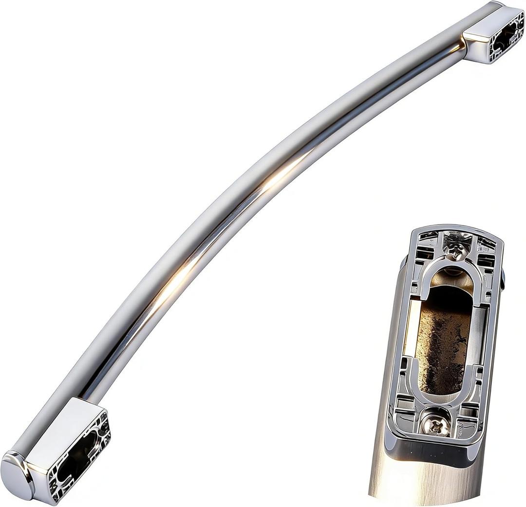 WR12X34310 Stainless Steel Freezer Door Handle Compatible with GE Refrigerator, Fits Models GWE19JMLKFES GNE25JSKLFSS GFE24JSKNFSS & More, Replaces 4960021 AP6994366 PS1620203 EAP1620203 PS16220203