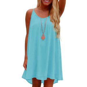 ReachMe Womens Sexy Plus Size Swimsuit Coverups Spaghetti Strap Beach Dresses Bathing Suit Cover Up Sheer Tank Sundress (Small, 01 Sky Blue)