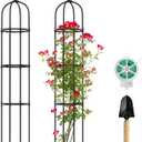 2 Pack 5Ft Tall Garden Obelisk Trellis for Climbing Plants Outdoor, Plant Trellis Garden Tower Trellis for Potted Plant Climbing, Flowers Vegetable Cucumber Trellis