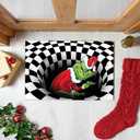 Room Decoration Doormat,3D Illusion Floor Mat Non-Slip Door Mats (Black, 50x80 CM)