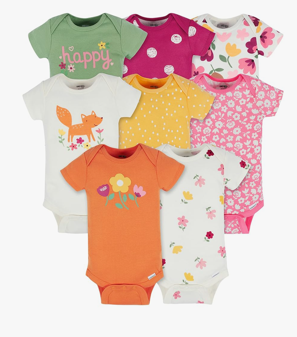Onesies Brand baby-girls 8-pack Short Sleeve Mix & Match Bodysuits, Size: 6-9 months