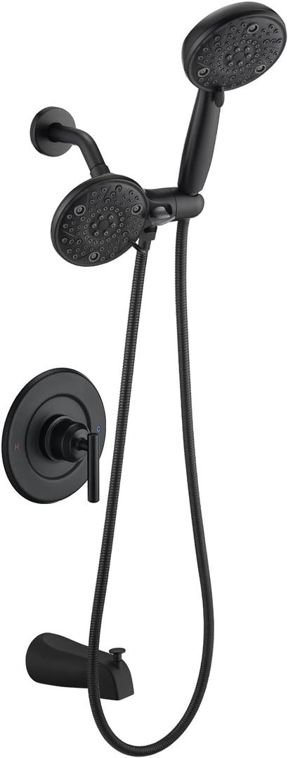 Replacement for Moen Shower Faucet Trim Kit, High Pressure Dual Shower Combo, Shower Handle& Tub Spout, (Valve& Catridge Not Inclued), Matte Black