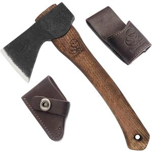 BeaverCraft Wood Carving Axe Hatchet with Sheath AX1 - Forged Axes Bushcraft Hatchet for Camping - Small Forest Axe for Chopping, Splitting - Gardening Axes with Wooden Handle, Wood Carving Tools