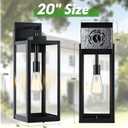 20" Large Outdoor Wall Light Fixtures 2 Pack, Modern Exterior Lighting Fixtures with Closed Bottom, Black Outdoor Sconce Light, Waterproof Outside Lights for House Porch Garage Patio