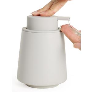 INGOFIN Ceramic Soap Dispenser -14 oz Bathroom Hand Soap Dispenser Liquid Dispenser with Pump Refillable Modern Lotion Dish Dispenser for Kitchen Matte Grey