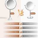 Brightown 10x Magnifying Mirror with Light, Flexible Gooseneck Make up Mirror with Lights and Magnification, Battery Operated Cordless with Suction Cups for Wall Bathroom Silver 1 Lighting