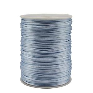 Dortrue Light Blue Nylon Cord Satin String 2mm x 109 Yards Rattail Satin Silk Trim Cord for Bracelets, Necklaces, Jewelry Making, Chinese Knotting，Macramé Arts and Crafts