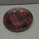 Tiangrid Christmas Plates Dinnerware Set 9 Inches Christmas Plaid Plates Holiday Plate Xmas Tableware Dessert Plate Christmas Party Supplies, 6 Assorted Designs(Classic Plaid)