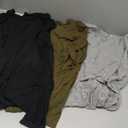 Smallshow Women's Maternity Shirts Long Sleeve Pregnancy Clothes Tops 3-Pack (Large, Black/Light Grey/Army Green)