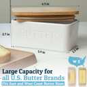 PriorityChef Extra Large Butter Dish with Lid for Countertop, Ceramic Butter Container With Airtight Cover, Butter Keeper for Counter or Fridge, Butter Holder Storage, White