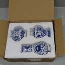 AuldHome Blue and White Porcelain Vases Set of 3, Mini Decorative Bud Vases for Farmhouse, Cottagecore, and Vintage Decor