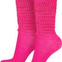 Geyoga Neon Slouch Socks,80s 90s Neon Women's Leg Warmers Extra Long Slouch Socks Soft Scrunch Knee High for Party