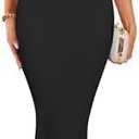 ZESICA Women's 2025 Summer Off The Shoulder Ribbed Knit Sweater Dresses Sleeveless Color Block Party Bodycon Maxi Dress, L