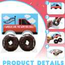 Gueevin 36 Pcs DIY Donut Monster Truck Valentine Gifts 36 Monster Truck Valentine's Day Cards with 36 Resealable Plastic Bags Holiday Exchange Gifts for Craft Favors