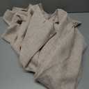 Awellife Linen Shower Curtain Fabric Boho Beige Shower Curtain Neutral Linen Shower Curtains for Bathroom Vintage Farmhouse Bathroom Decor (72x78 Inch)